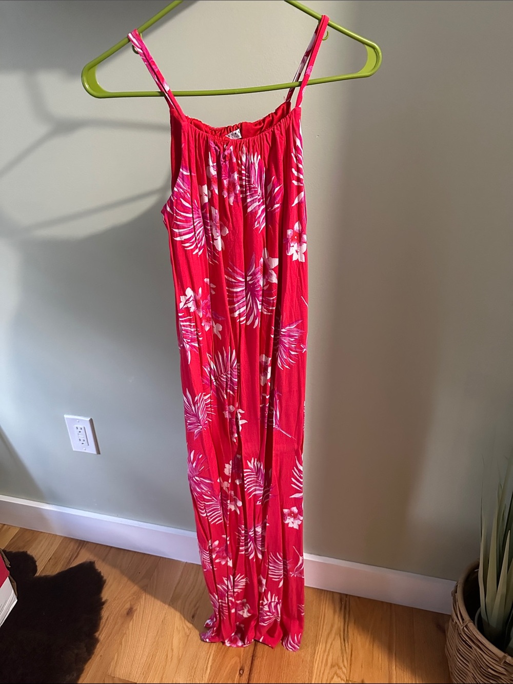 FAVLUX Hot Pink Tropical Floral Maxi Dress